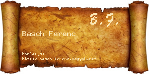 Basch Ferenc névjegykártya